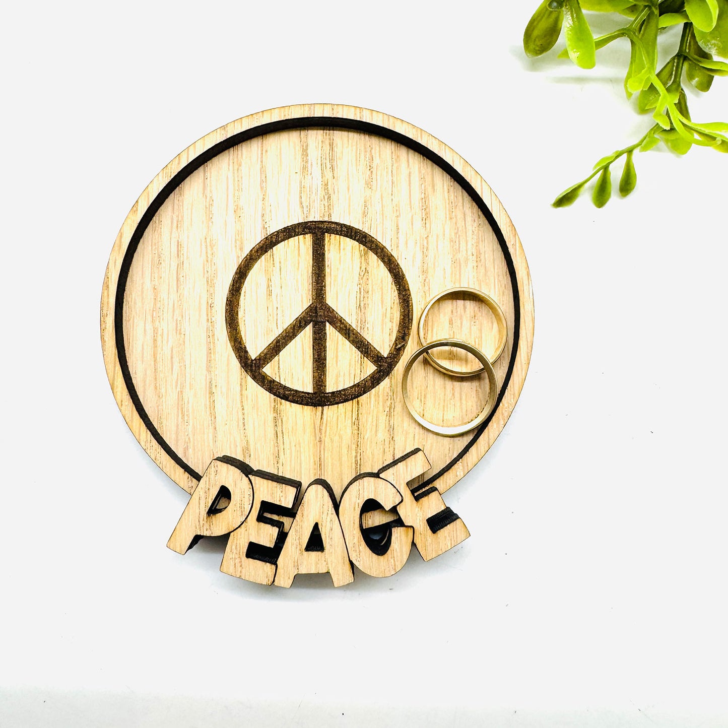 Faith PEACE Ring Dish Christian Jewelry Holder - Glowforge