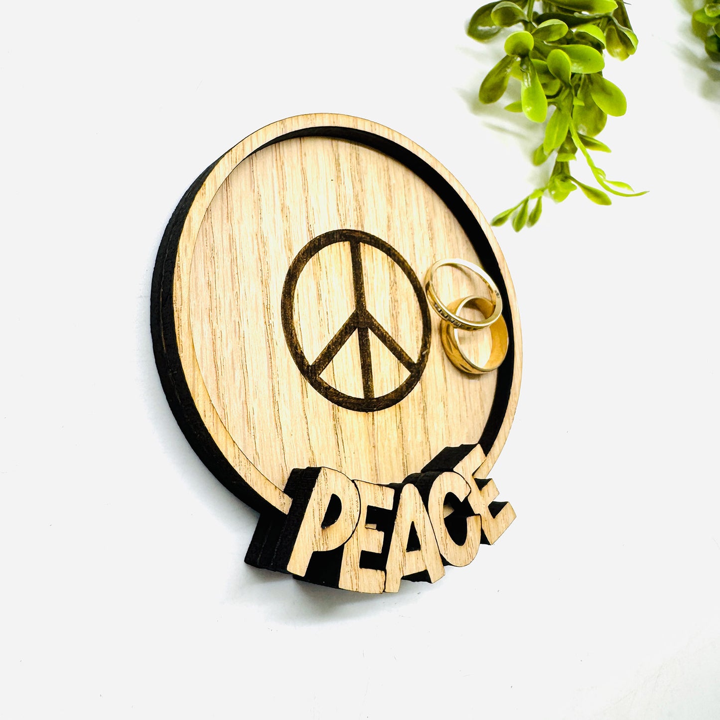 Faith PEACE Ring Dish Christian Jewelry Holder- Glowforge