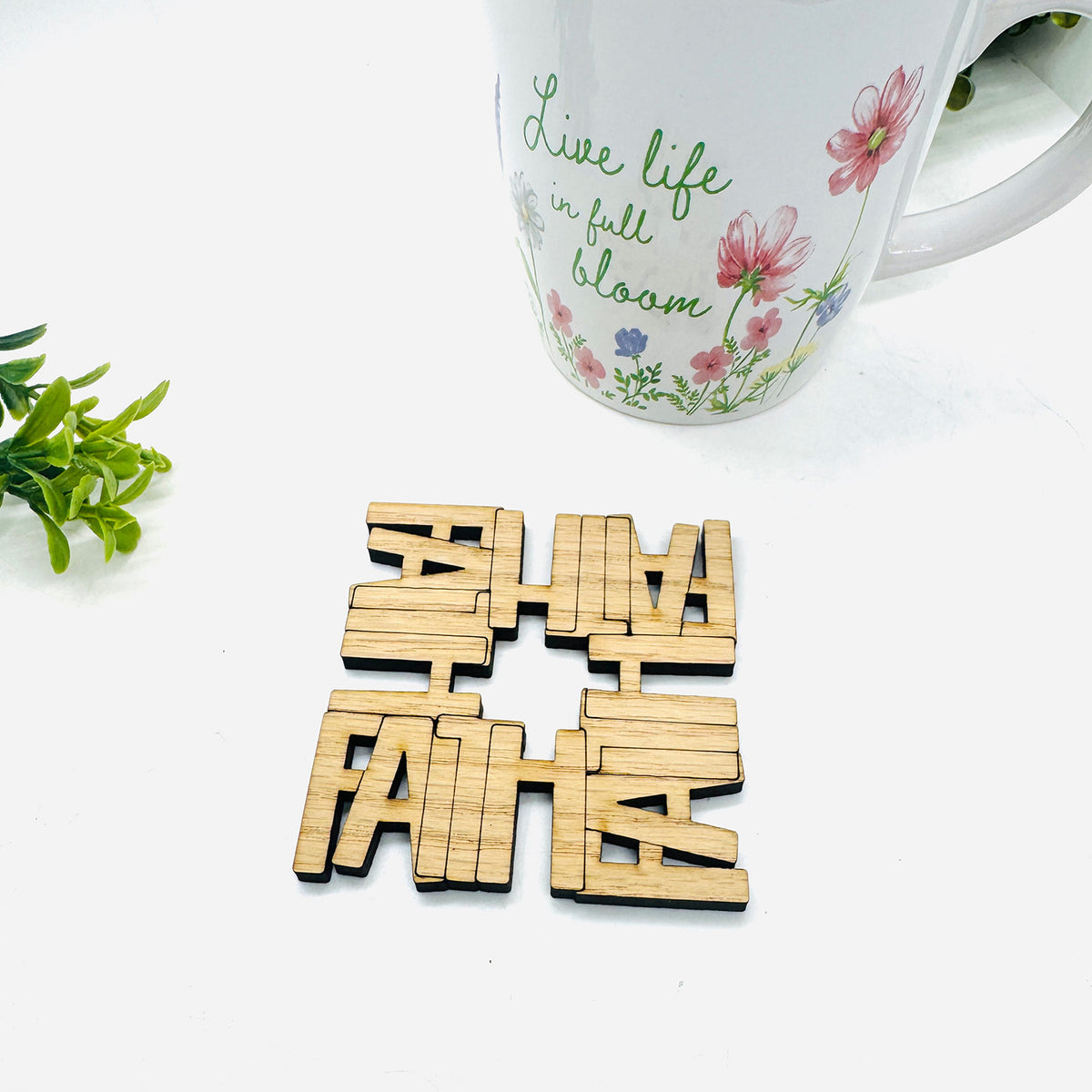 Faith Word Coaster Collection: FAITH (Set of 4) - Glowforge