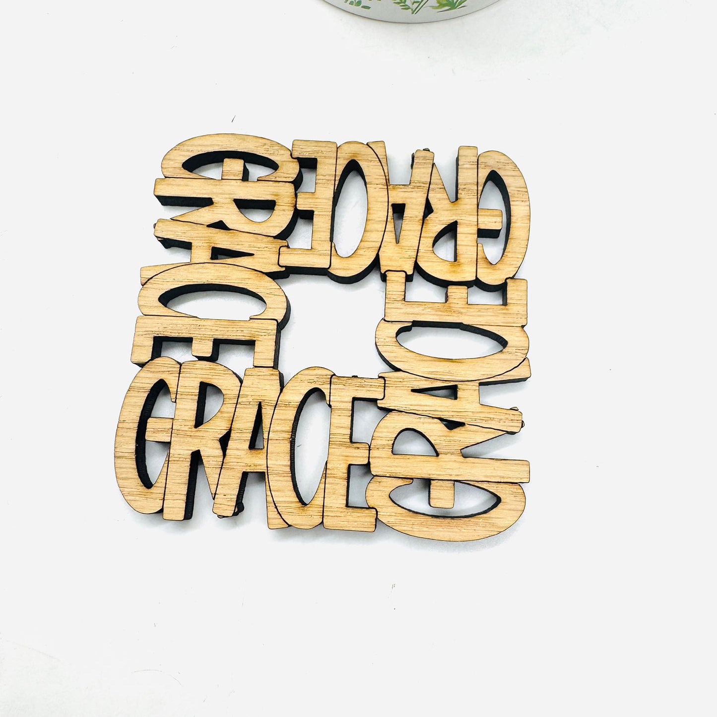 Faith Word Coaster Collection: GRACE (Set of 4) - Glowforge
