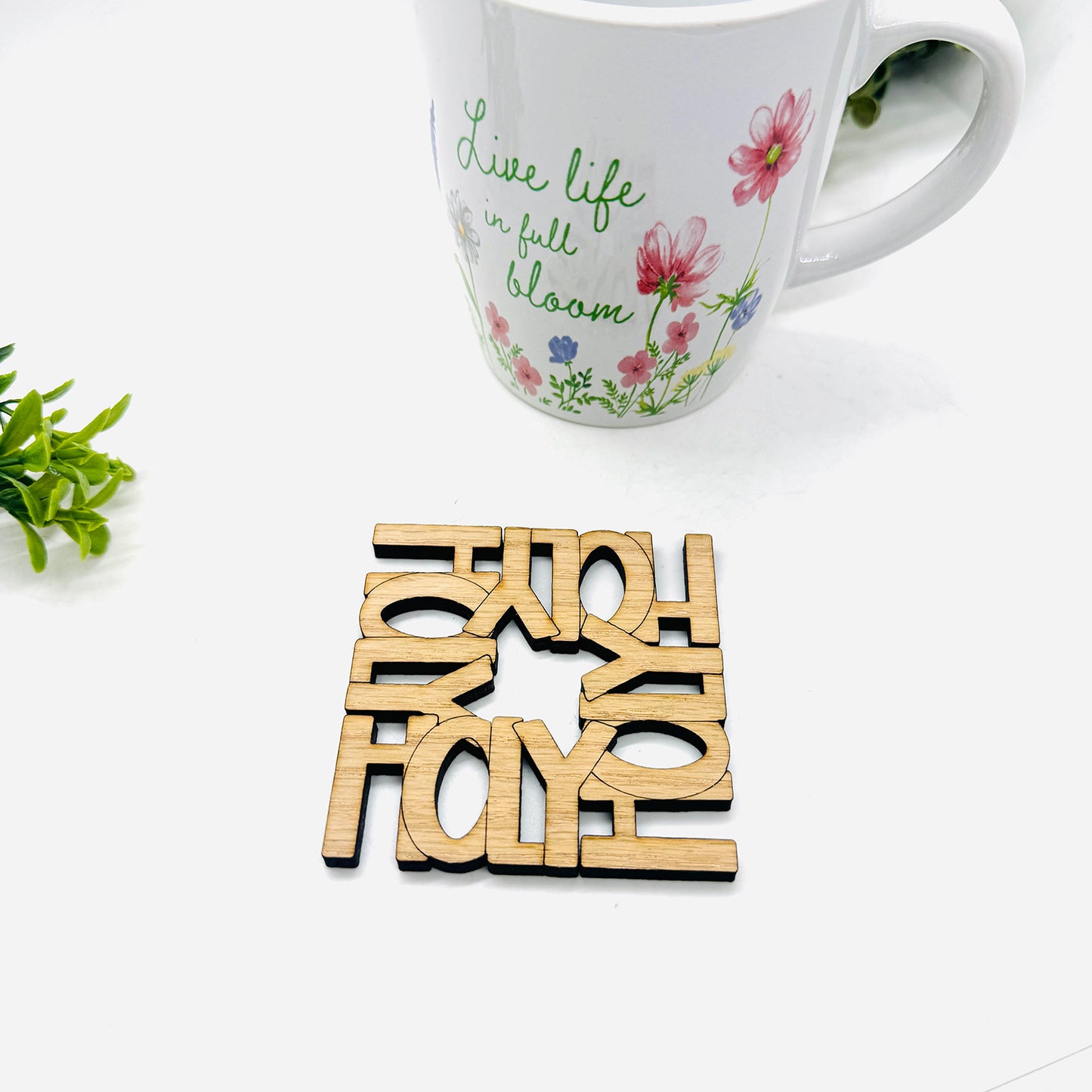 Faith Word Coaster Collection: HOLY (Set of 4) - Glowforge