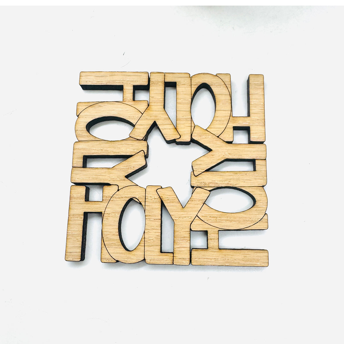 Faith Word Coaster Collection: HOLY (Set of 4) - Glowforge