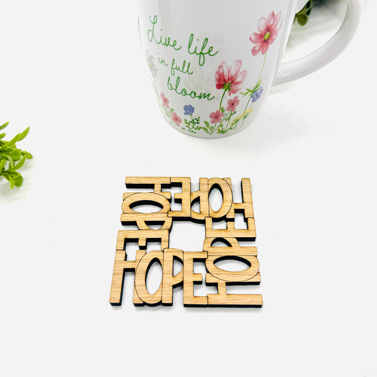 Faith Word Coaster Collection: HOPE (Set of 4) - Glowforgee