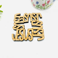 Faith Word Coaster Collection: JESUS (Set of 4) - Glowforge