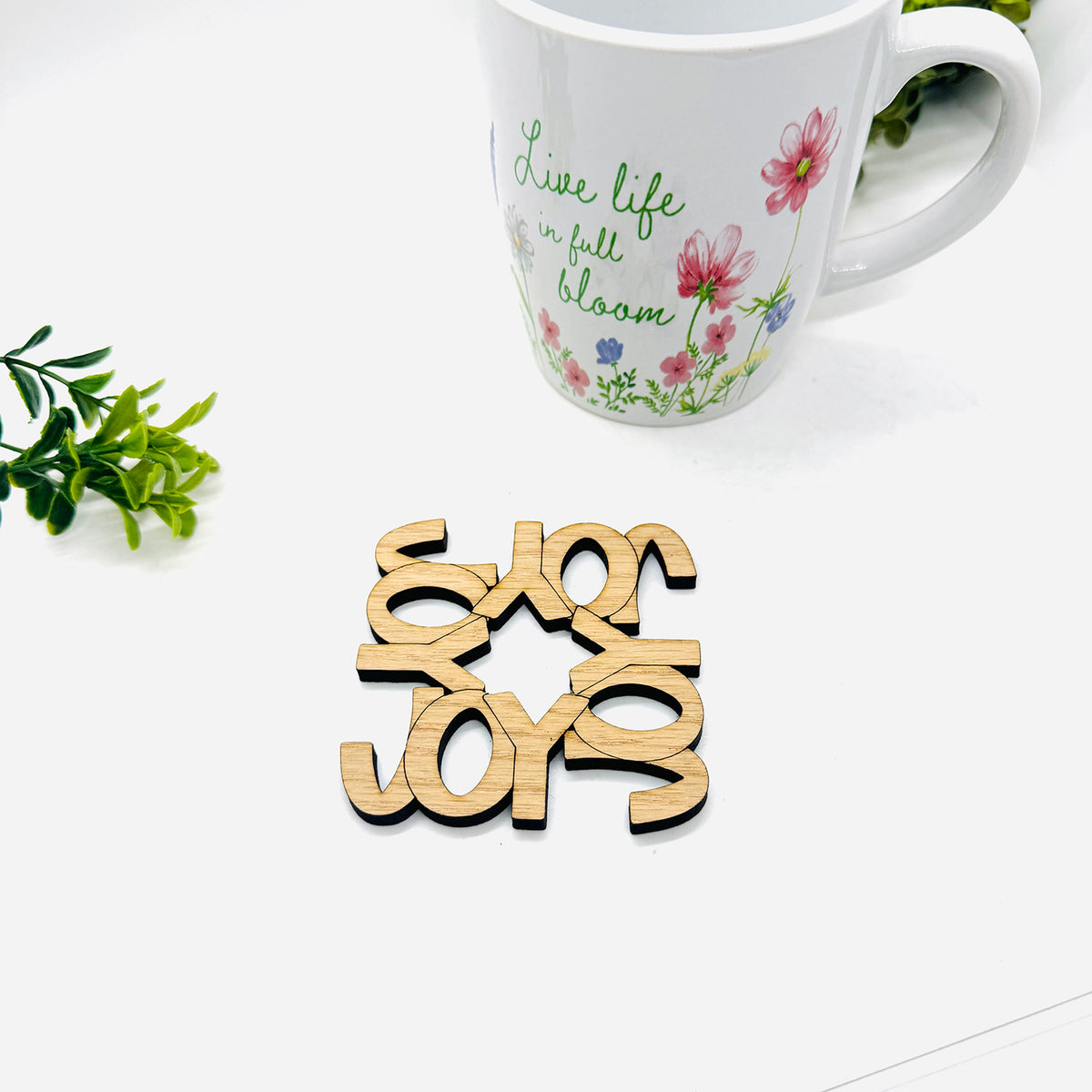 Faith Word Coaster Collection: JOY (Set of 4) - Glowforge