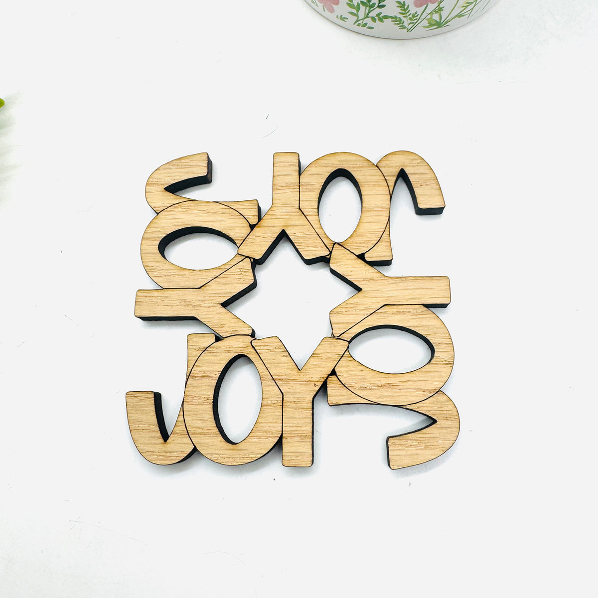 Faith Word Coaster Collection: JOY (Set of 4) - Glowforge