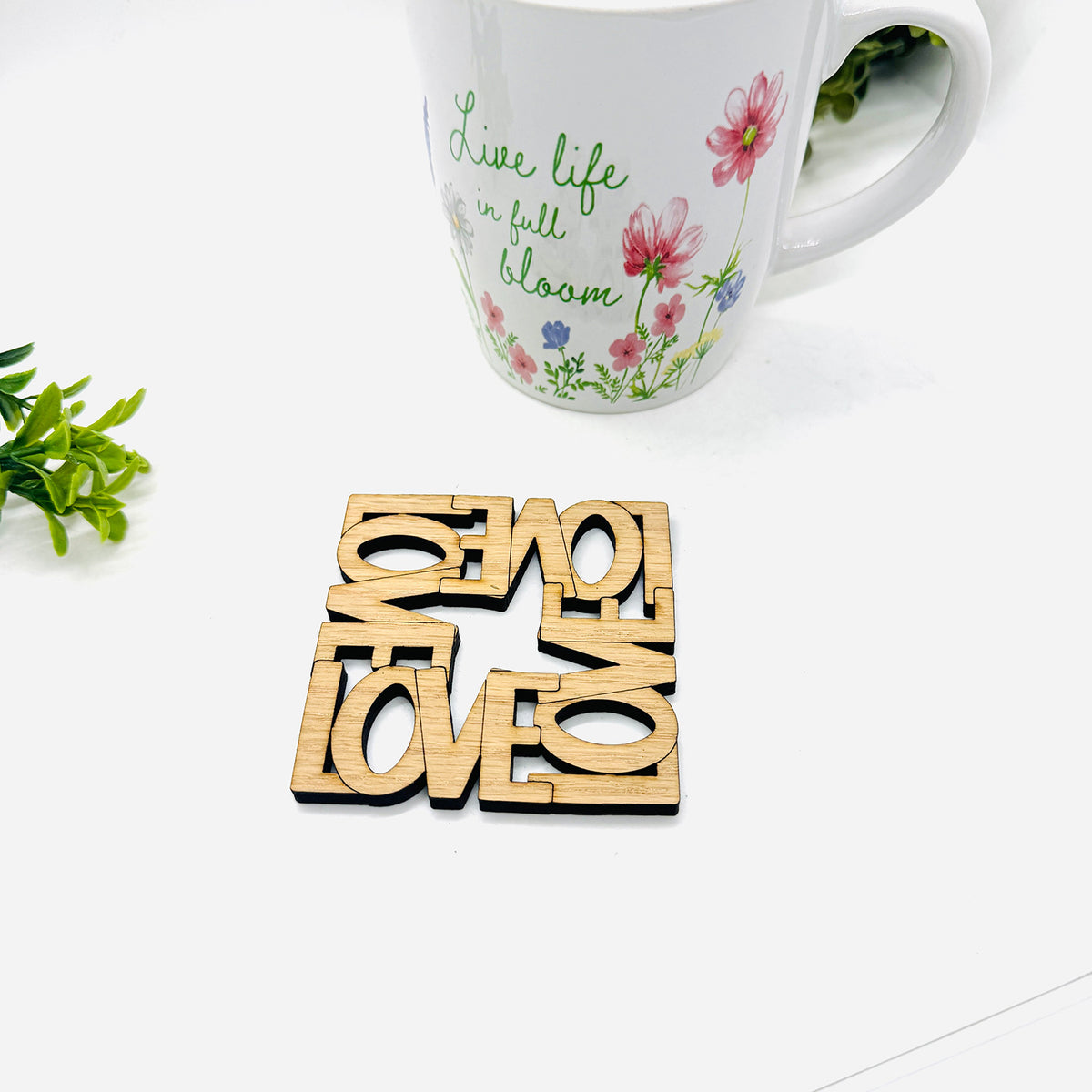 Faith Word Coaster Collection: LOVE (Set of 4) - Glowforge