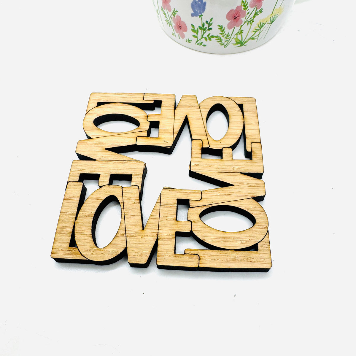 Faith Word Coaster Collection: LOVE (Set of 4) - Glowforge