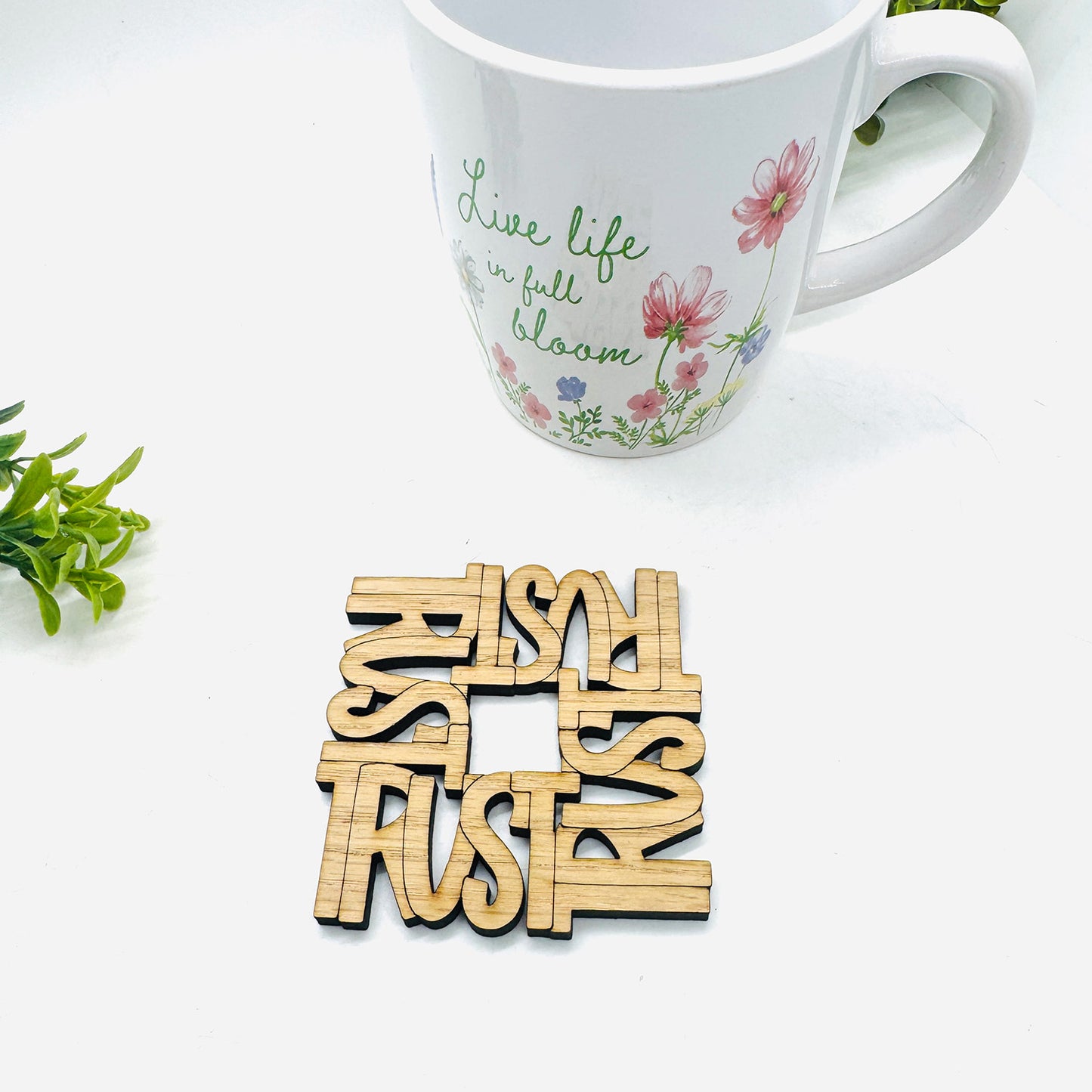 Faith Word Coaster Collection: TRUST (Set of 4) - Glowforge