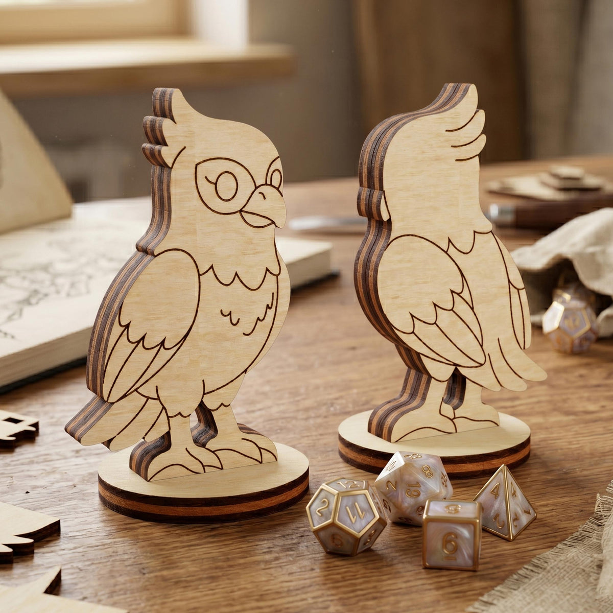 Falcon Bird Tabletop Figurine - Bird of Prey, Hunting Hawk, Wildlife Miniature - Glowforge