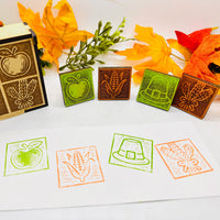 Fall Harvest Wood Block Print Stamp - Collection One (Set of 4) - Glowforge