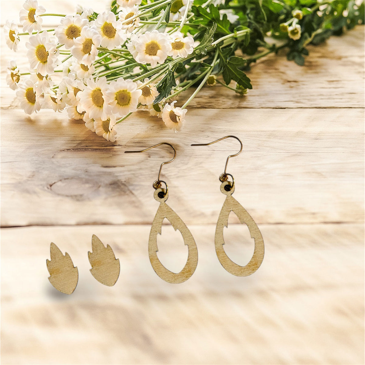 Fall Leaf Teardrop Earrings - Glowforge