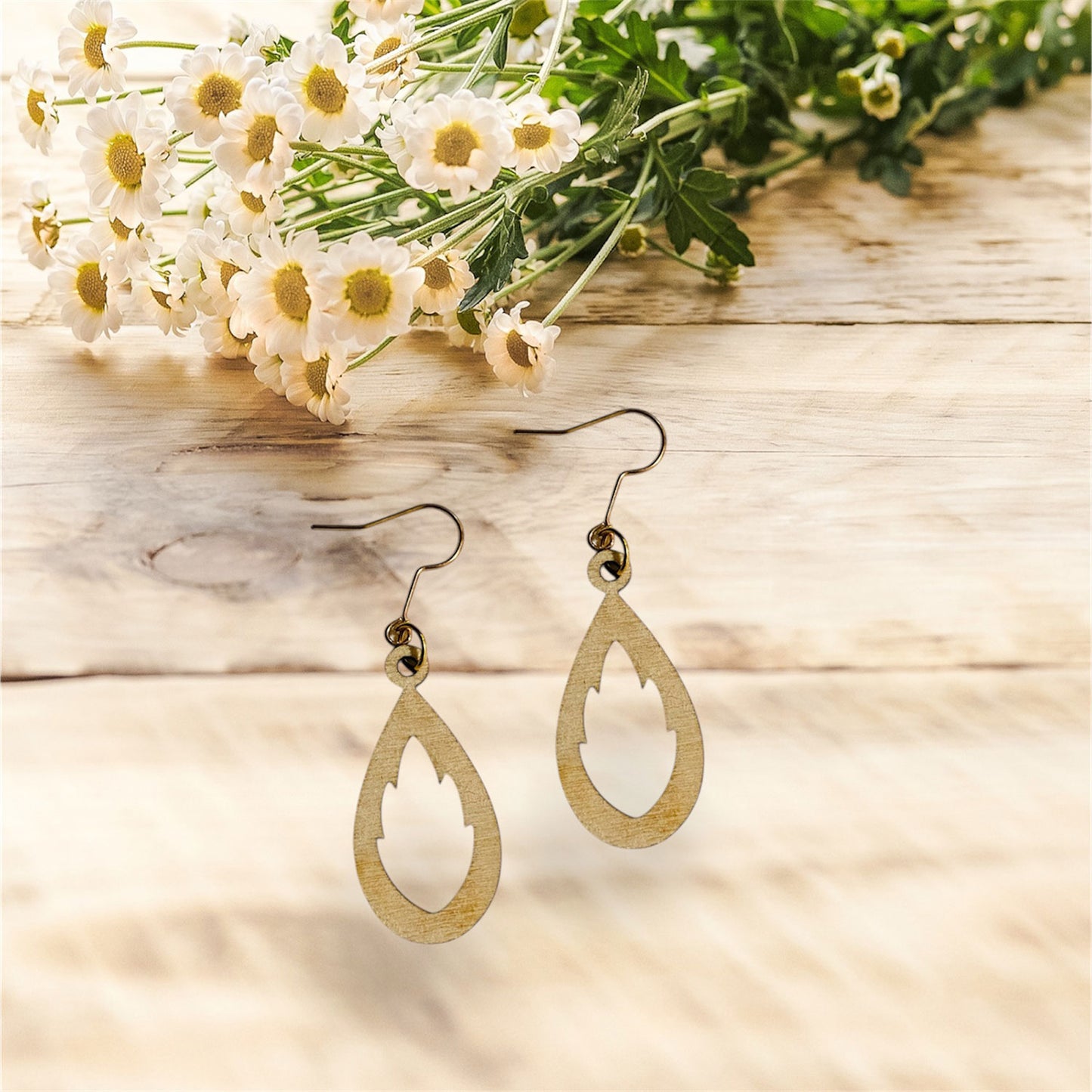Fall Leaf Teardrop Earrings - Glowforge