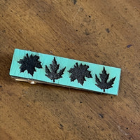 Falling Leaf Leather Barrette - Glowforge