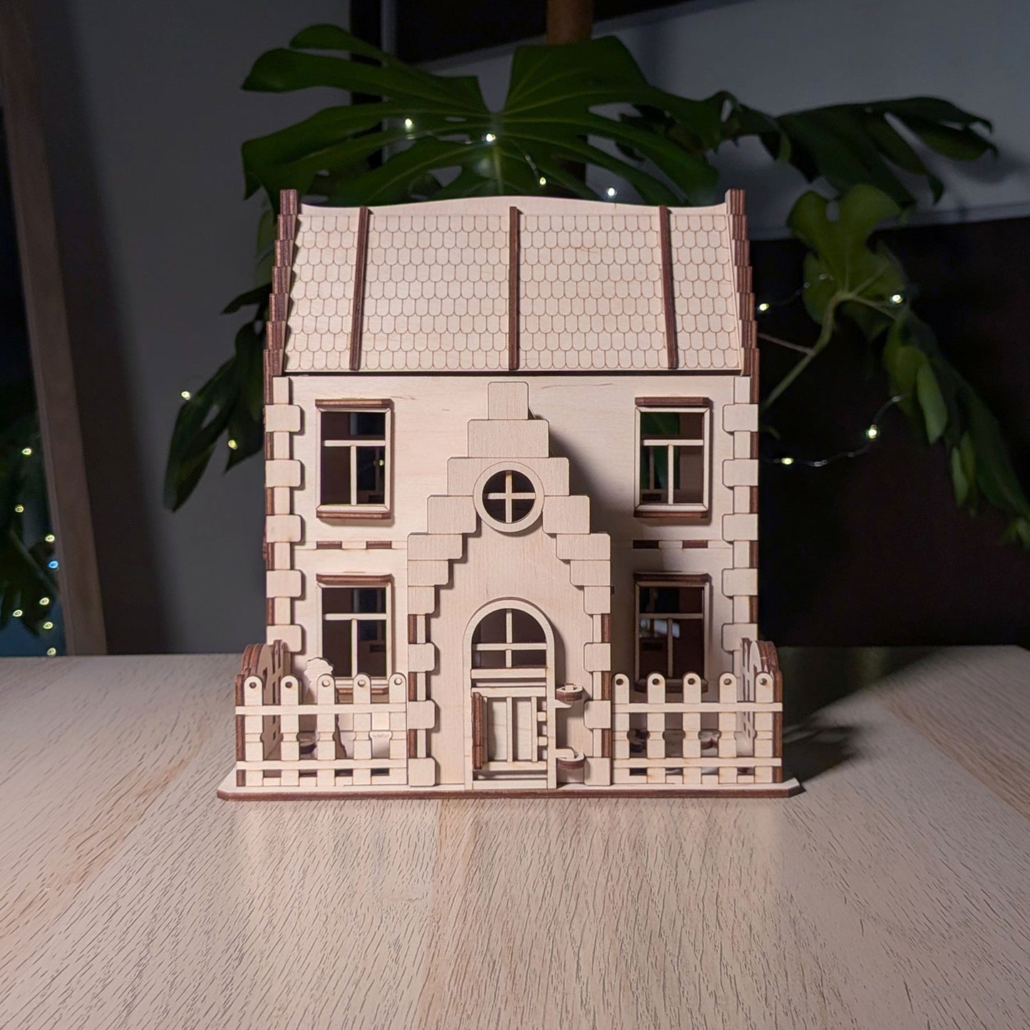 Family Two-Floor House - DIY Miniature with Opening Roof & Character Figures - Glowforge