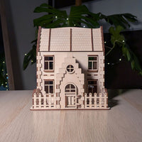 Family Two-Floor House - DIY Miniature with Opening Roof & Character Figures - Glowforge