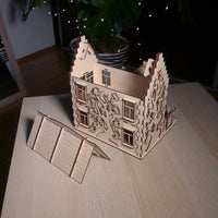 Family Two-Floor House - DIY Miniature with Opening Roof & Character Figures - Glowforge