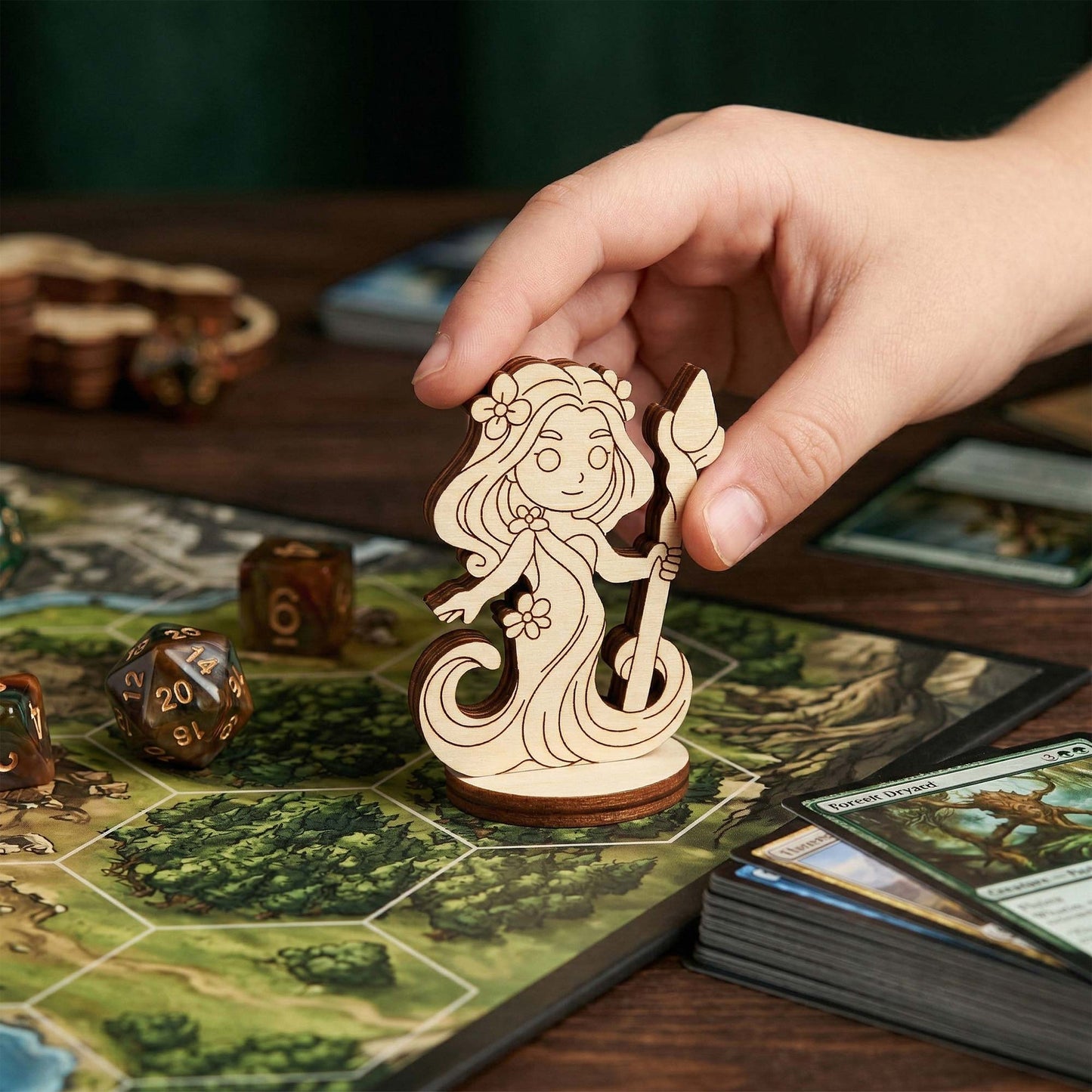 Fantasy Forest Dryad - Board Game Figurine - Glowforge
