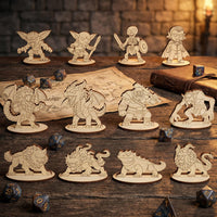 Fantasy RPG Tabletop Monsters - Character Set for Gaming & Dioramas (Set of 12) - Glowforge