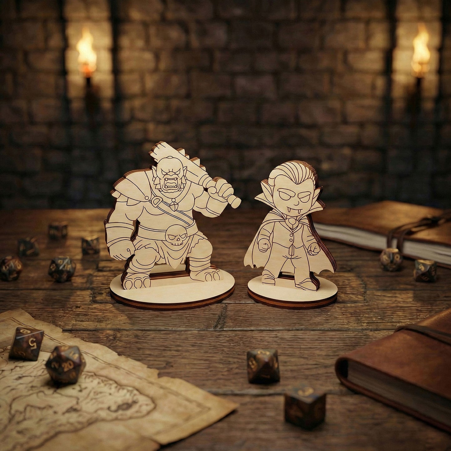 Fantasy RPG Tabletop Monsters - Character Set for Gaming & Dioramas (Set of 12) - Glowforge