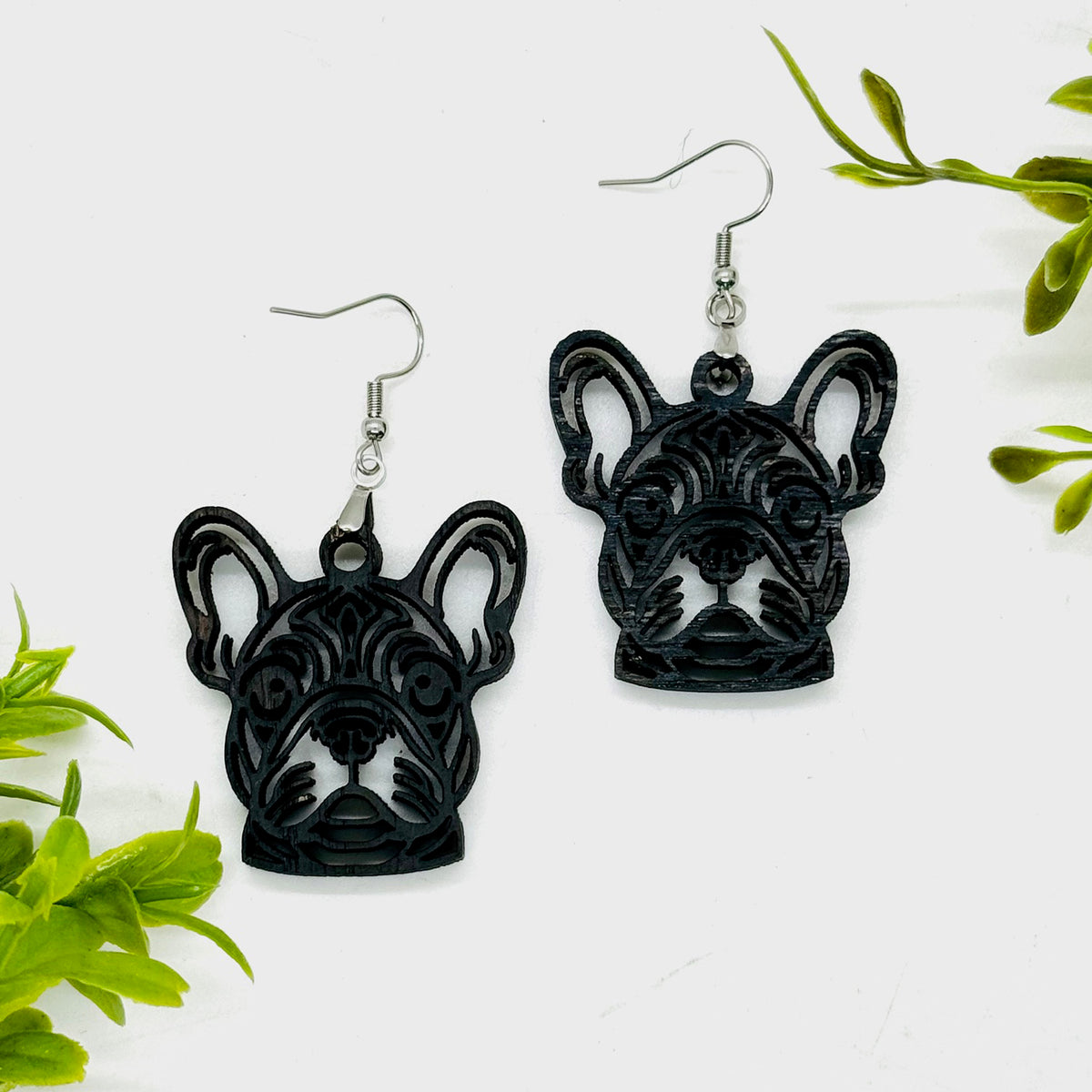 Fashionable Frenchie Earrings Aura and Spark Friendly – Glowforge Shop