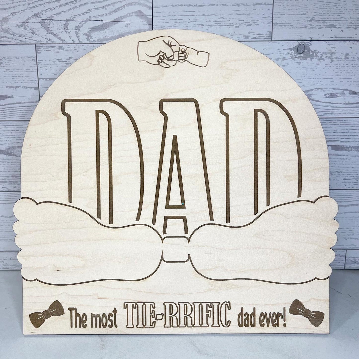 Father's Day Footprint Tie Sign - Glowforge