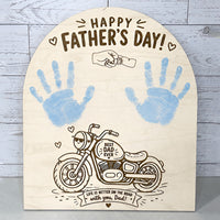 Father's Day Handprint Motorcycle Shelf Sign - Glowforge