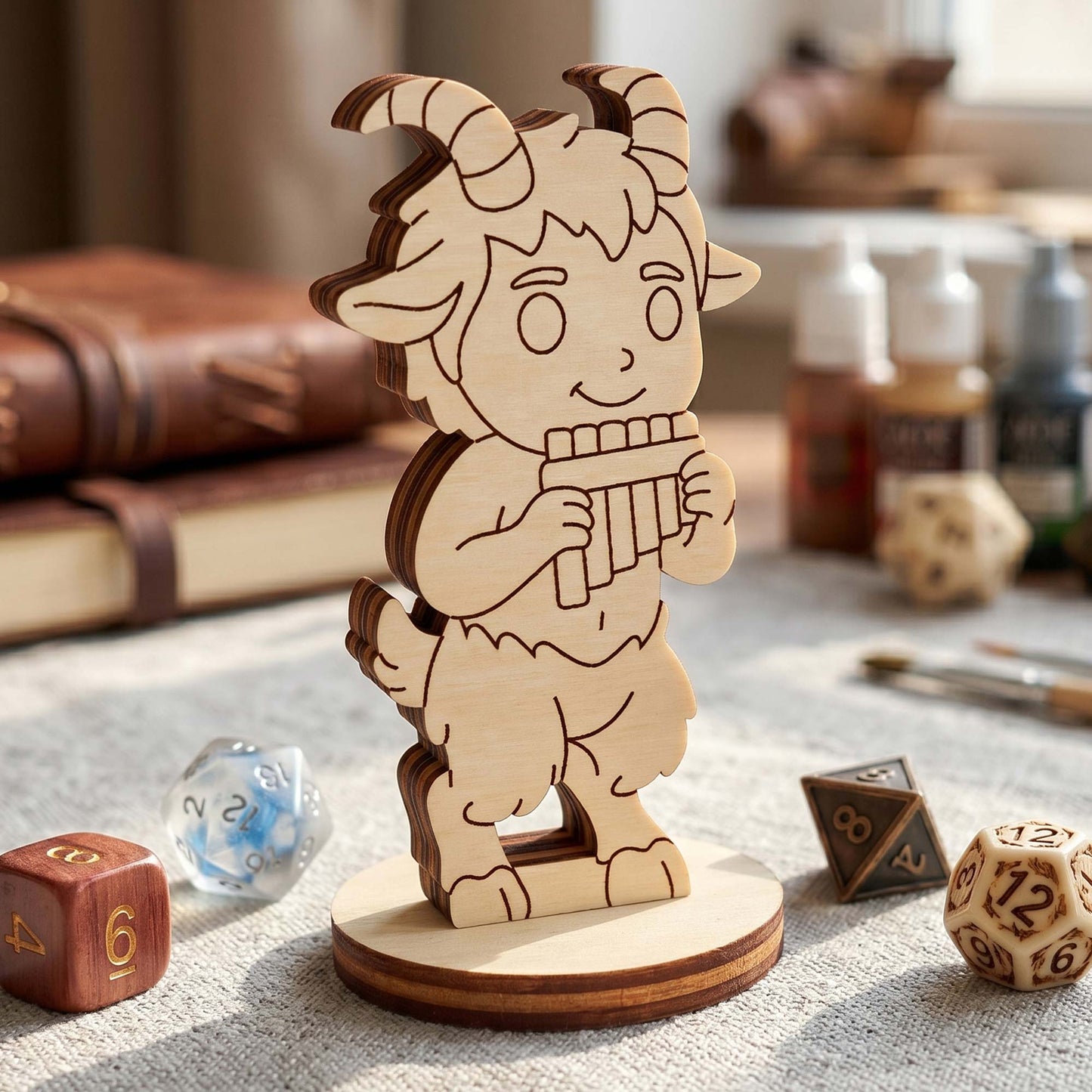 Faun Tabletop Figurine - Mythical Forest Creature, Satyr Fantasy Character - Glowforge