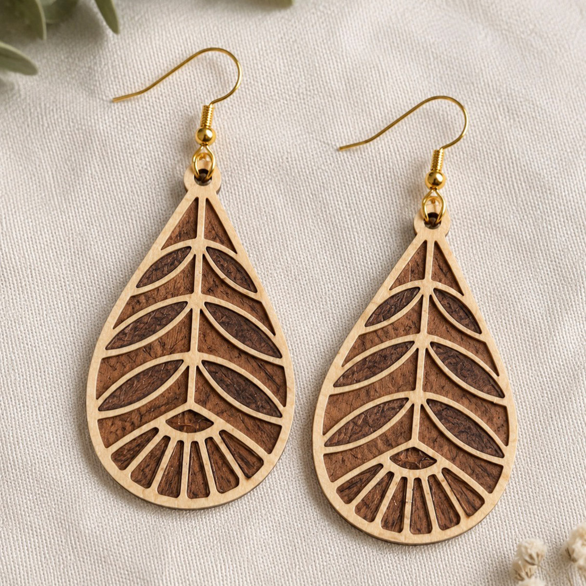 Faux Stained Glass Flower Tear Drop Earrings - Glowforge
