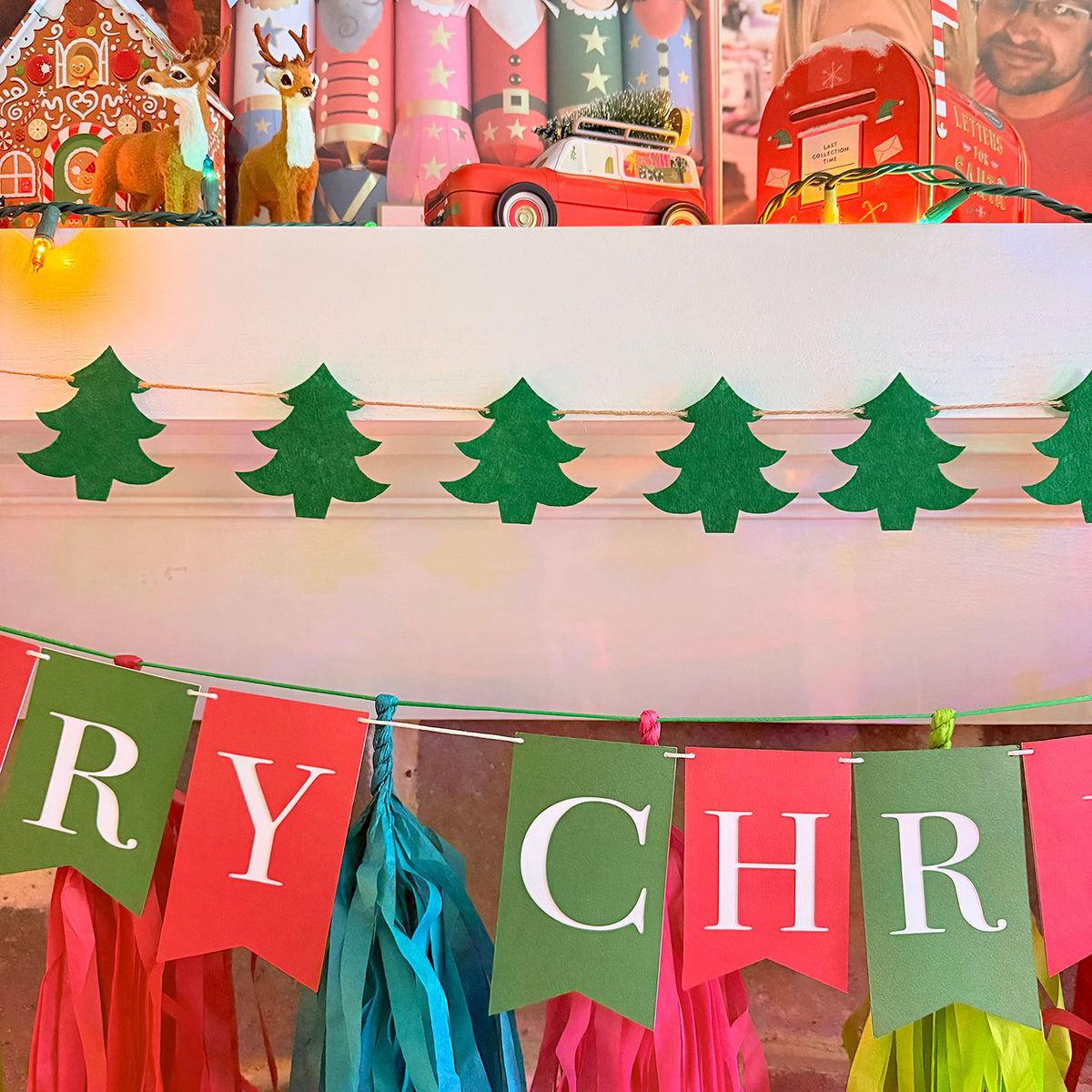 Felt Pine Tree Garland - Solstice Yule Christmas Decor - Glowforge
