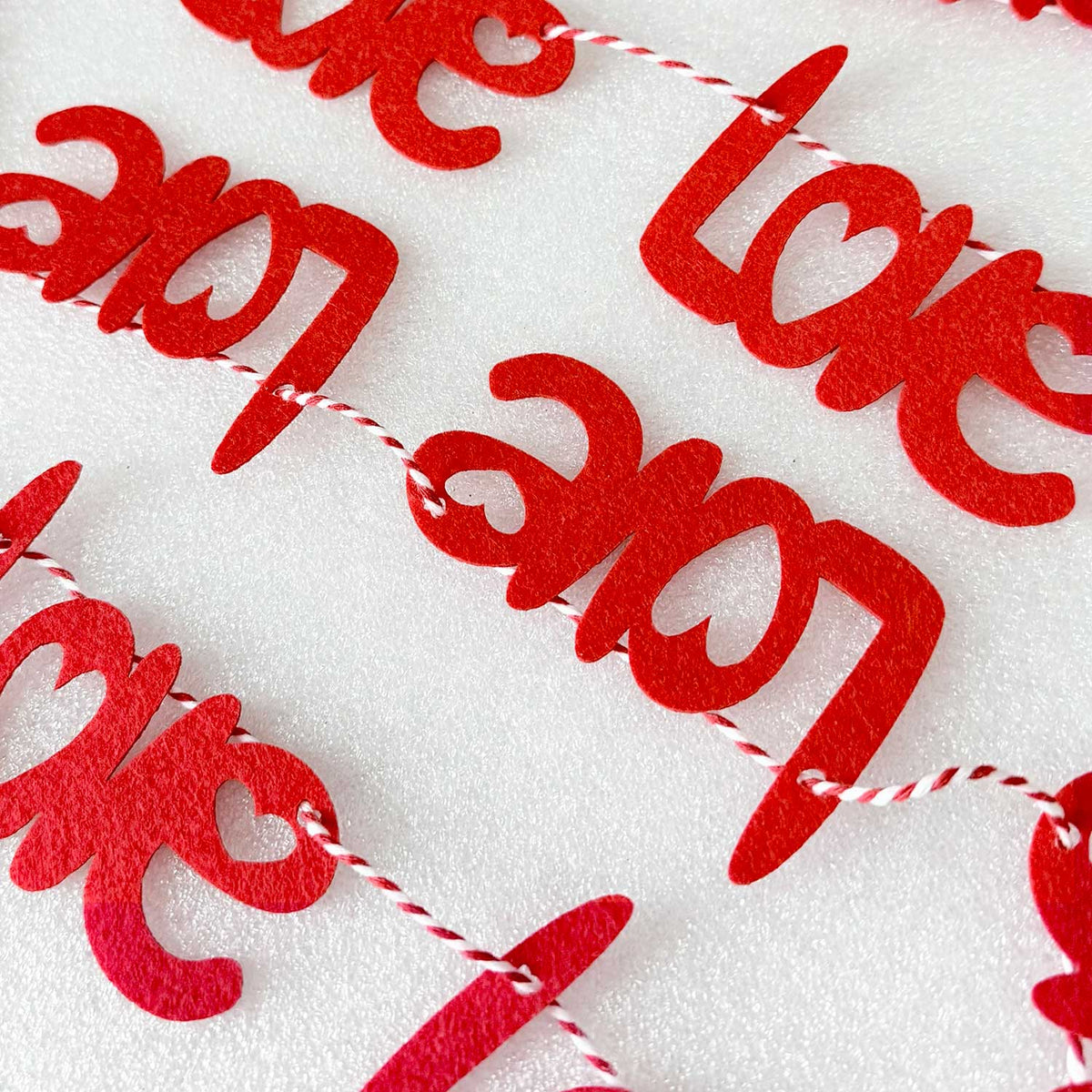 Felt Valentine's Love Garland with Mini Heart Garland and Confetti - Glowforge