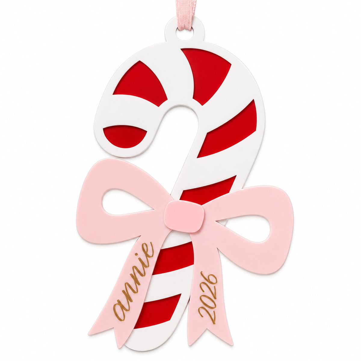 Festive Candy Cane Ornament - Glowforge
