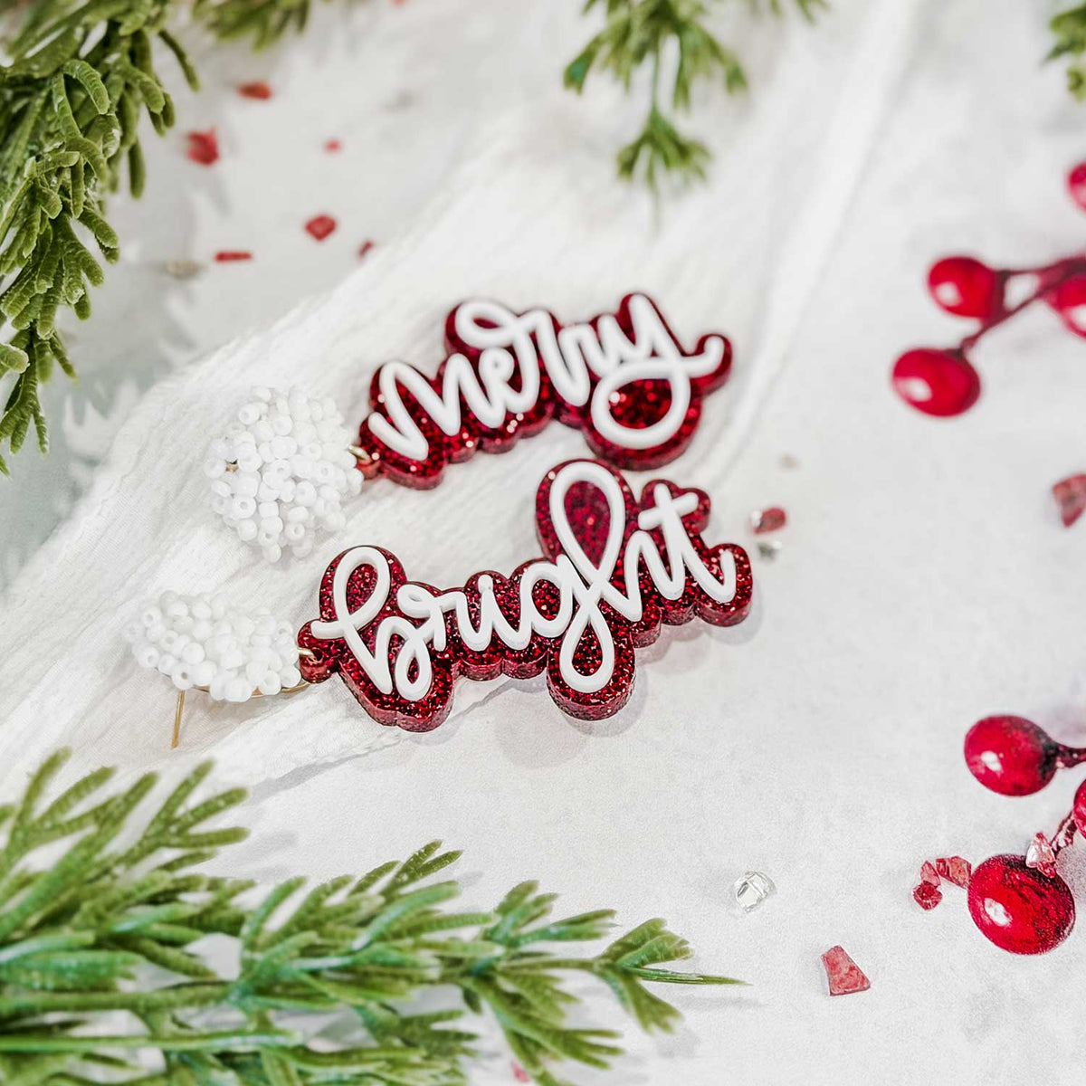 Festive “Merry & Bright” Layered Earrings - Glowforge