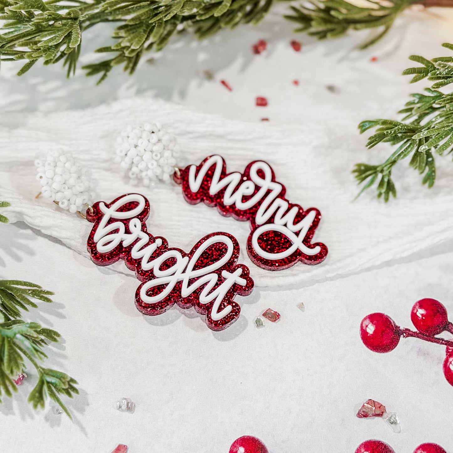 Festive “Merry & Bright” Layered Earrings - Glowforge