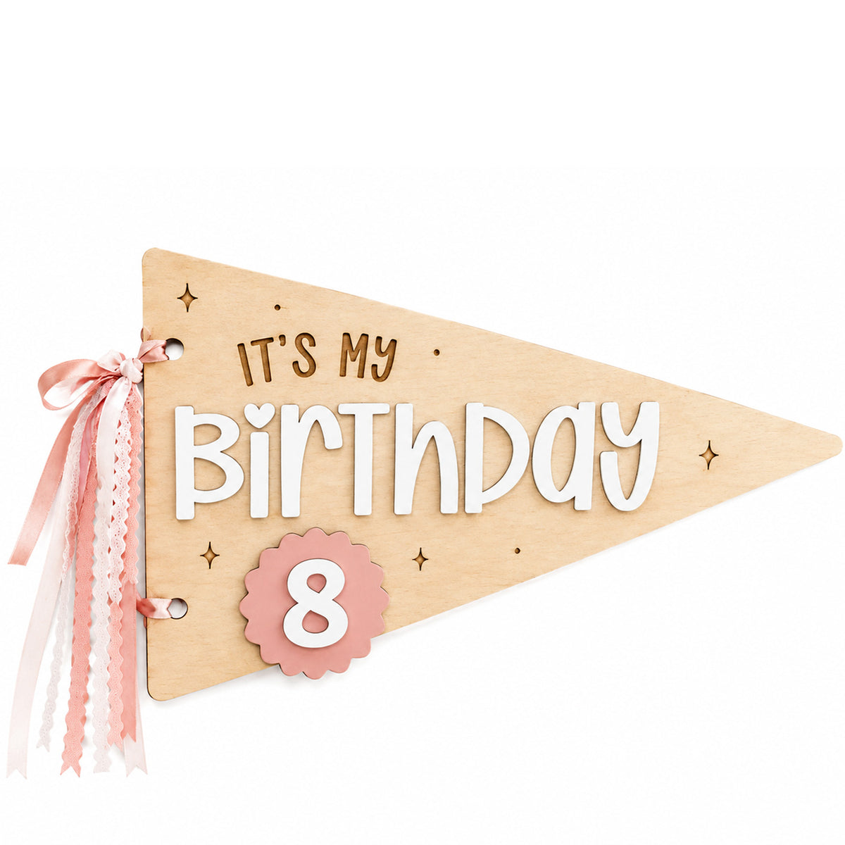 Festive Wood Birthday Pennant Sign - Glowforge