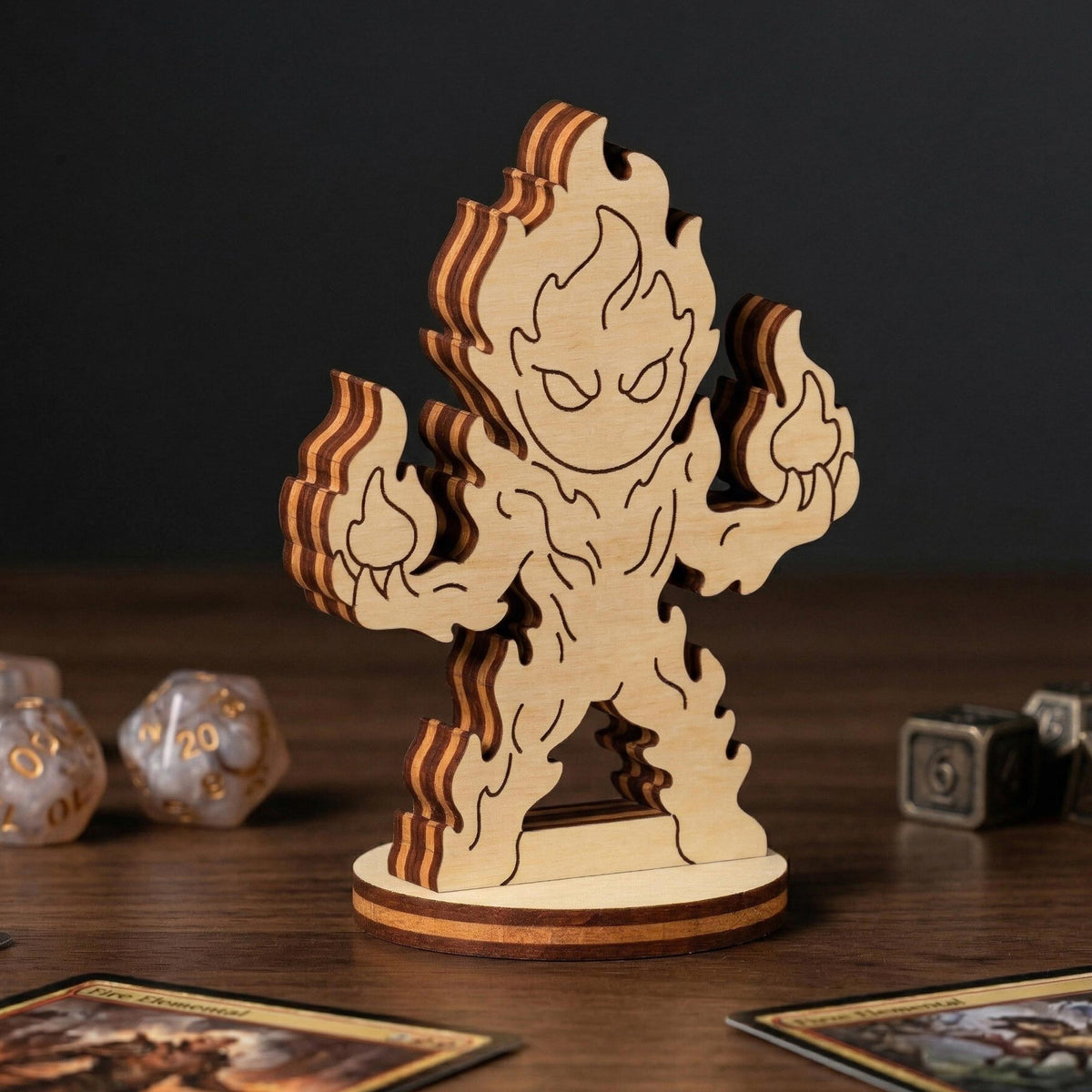 Fire Elemental - Fantasy Tabletop RPG Character Figurine - Glowforge