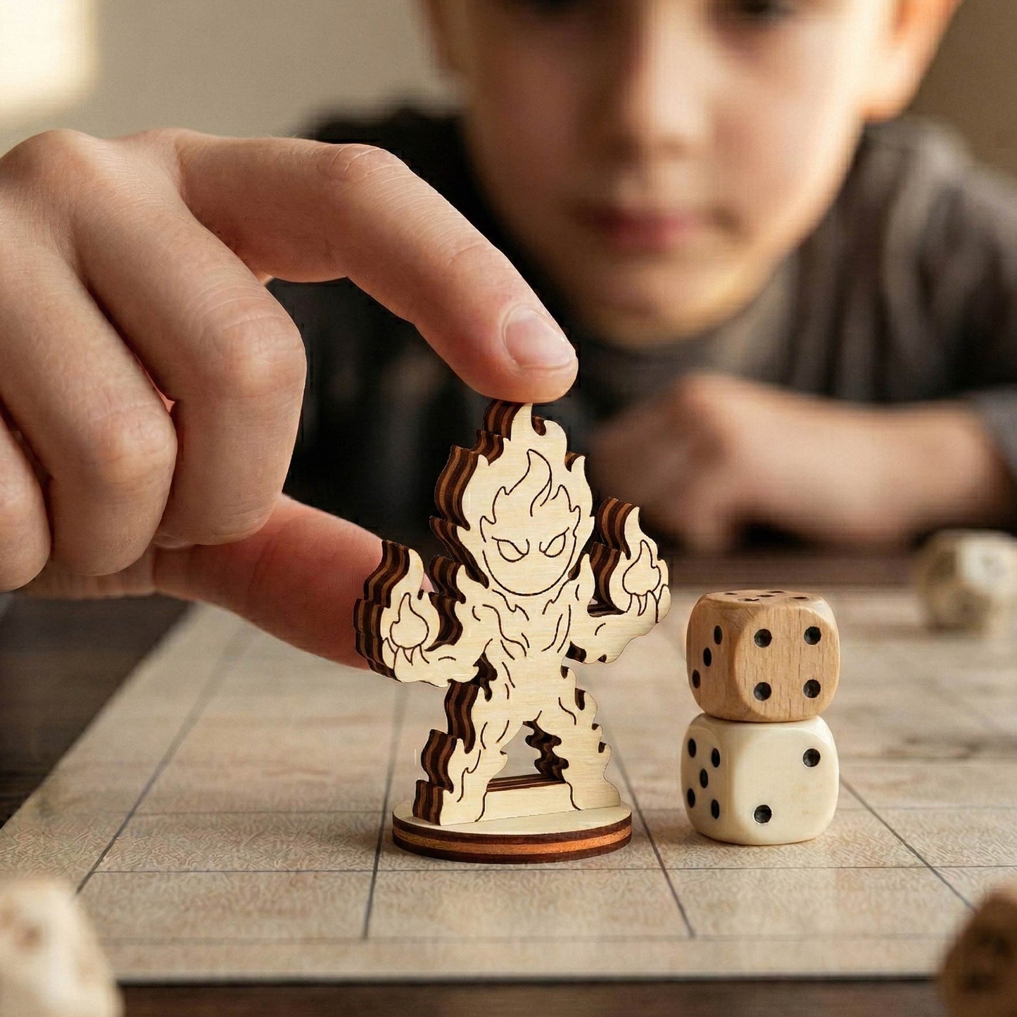 Fire Elemental - Fantasy Tabletop RPG Character Figurine - Glowforge