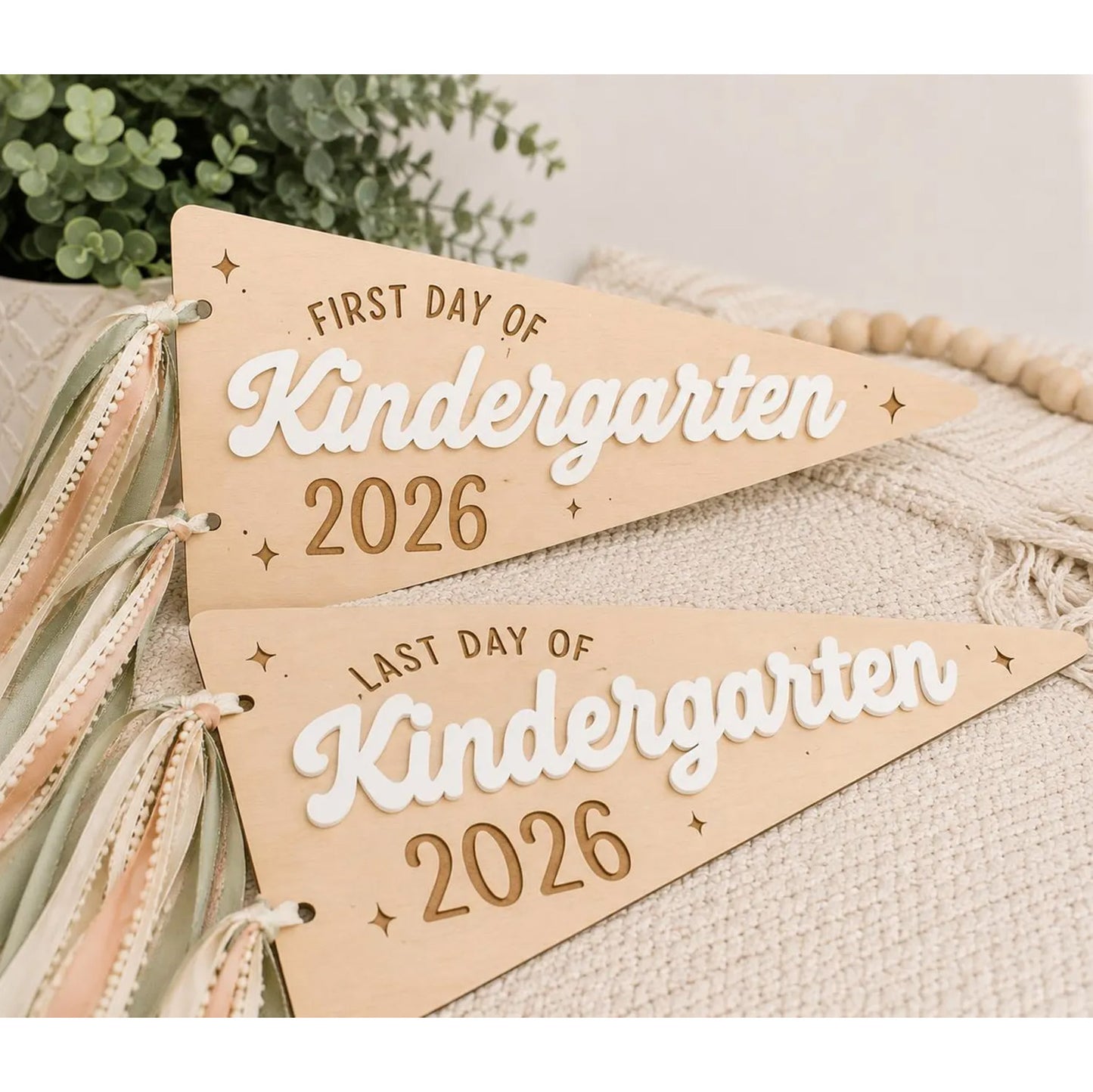 First & Last Day Kindergarten Pennant Sign - Glowforge
