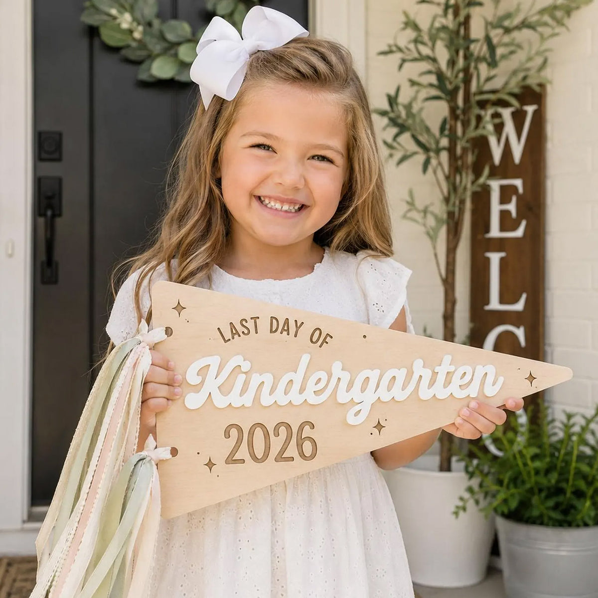 First & Last Day Kindergarten Pennant Sign - Glowforge
