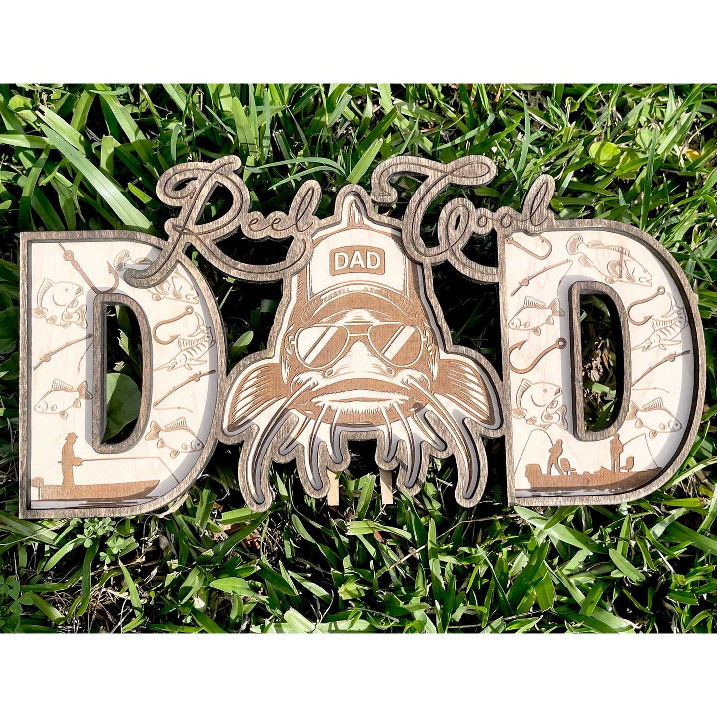 Fish DAD Shelf Sitter - Father's Day Sign - Glowforge