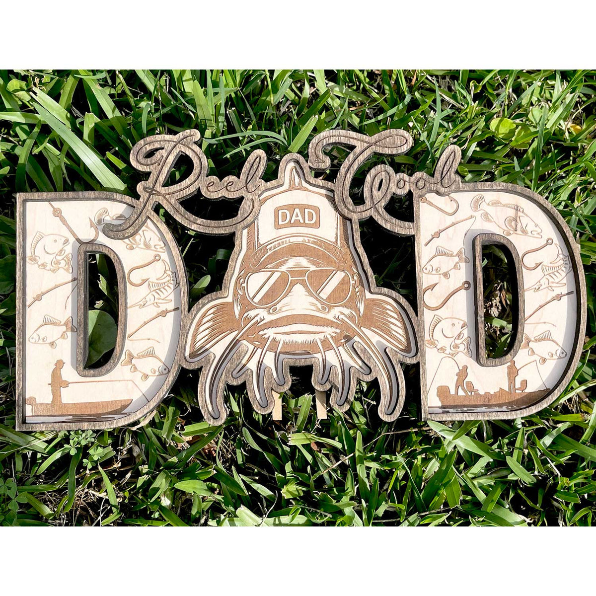 Fish DAD Shelf Sitter - Father's Day Sign - Glowforge