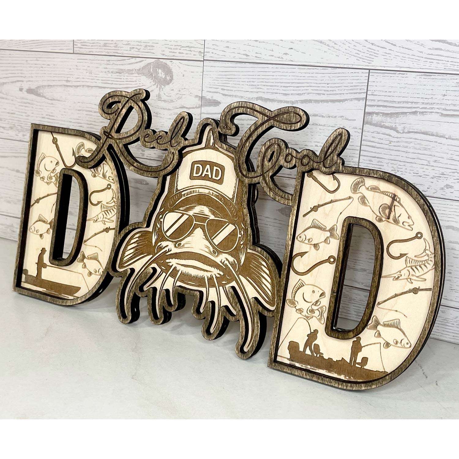 Fish DAD Shelf Sitter - Father's Day Sign – Glowforge Shop