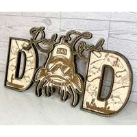 Fish DAD Shelf Sitter - Father's Day Sign - Glowforge