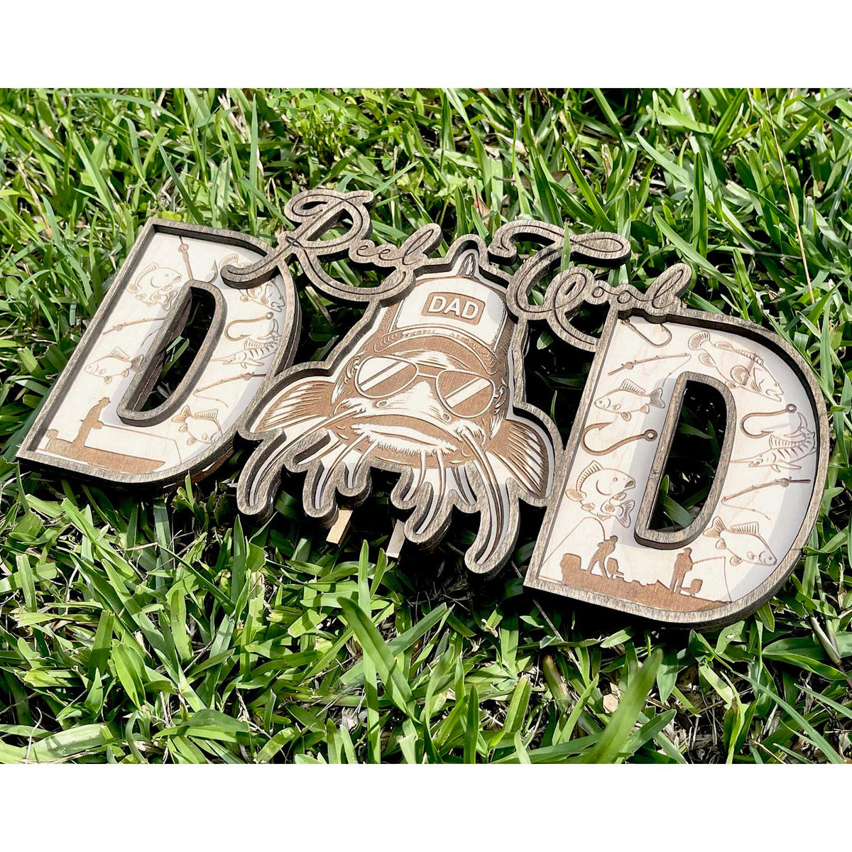 Fish DAD Shelf Sitter - Father's Day Sign - Glowforge