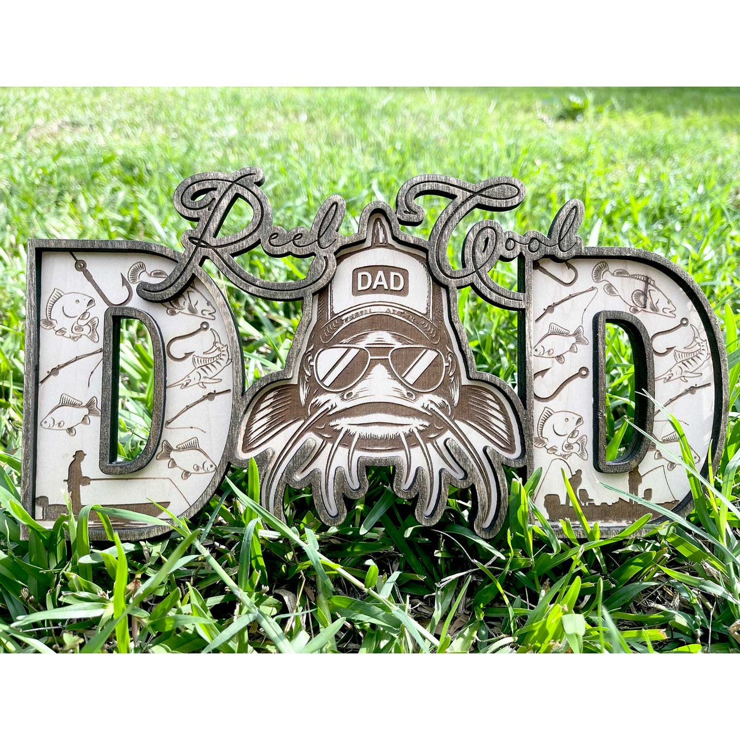 Fish DAD Shelf Sitter - Father's Day Sign - Glowforge