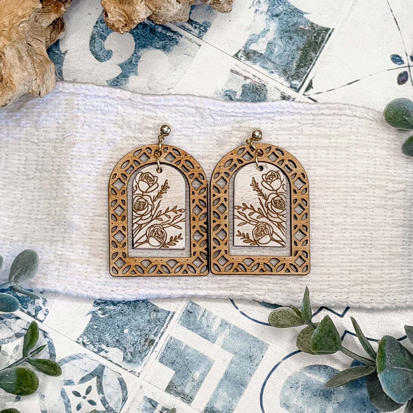 Floral Arch Earrings - Glowforge