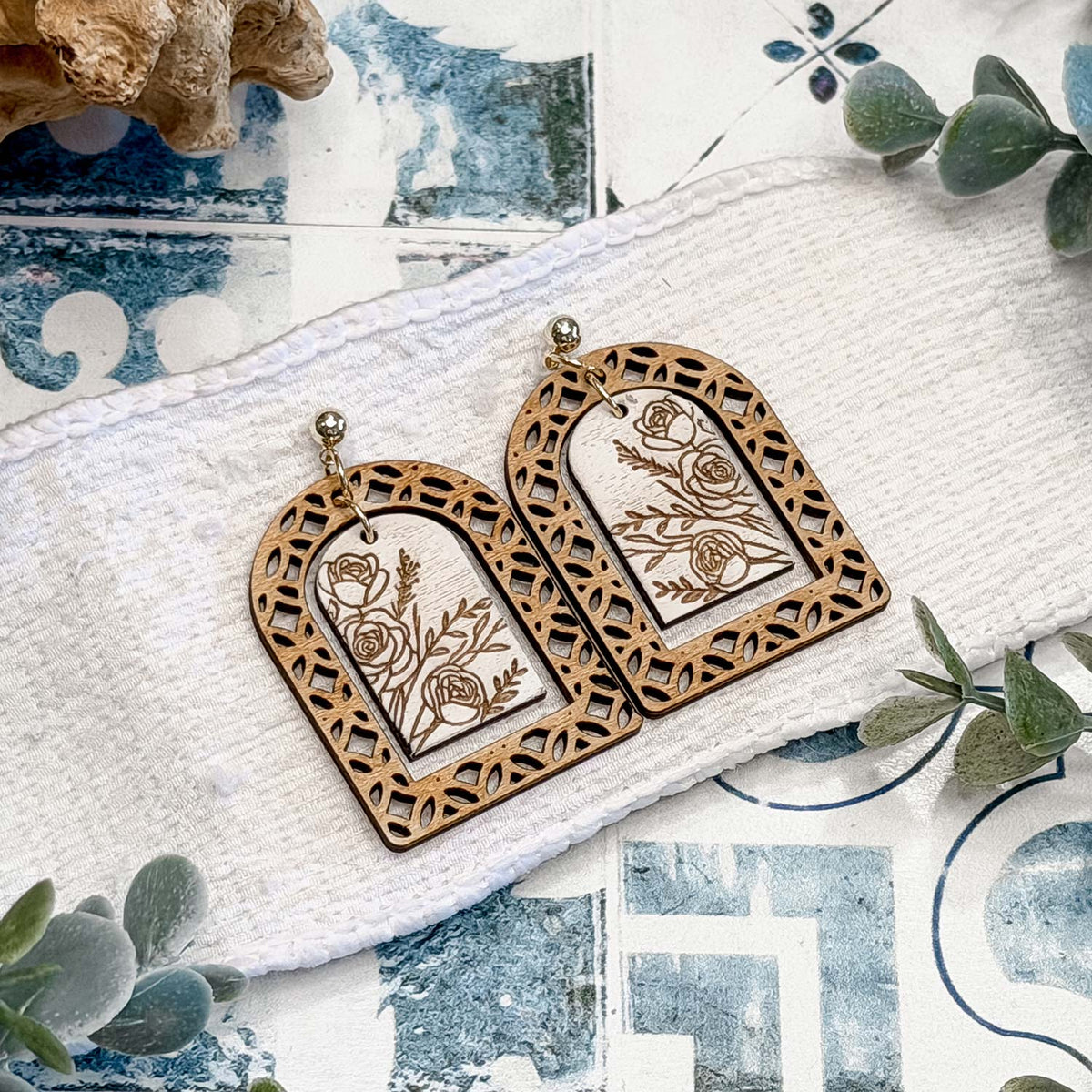 Floral Arch Earrings - Glowforge