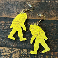 Floral Bigfoot Dangle Earrings - Glowforge