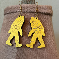 Floral Bigfoot Dangle Earrings - Glowforge