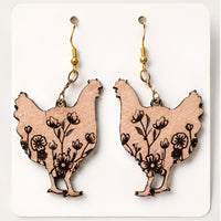 Floral Chicken Dangle Earrings (Set of 2) - Glowforge